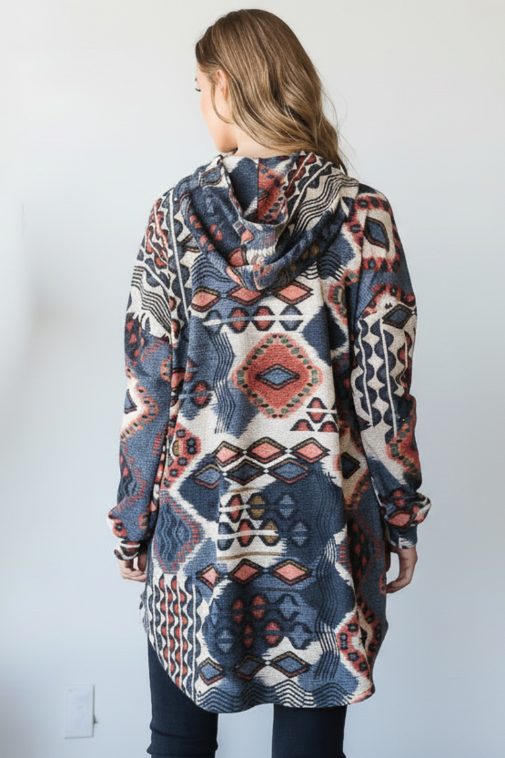 PLUS SIZE PUFF SLEEVE HOOD W/SIDE POCKET SHACKET HMEJ6401