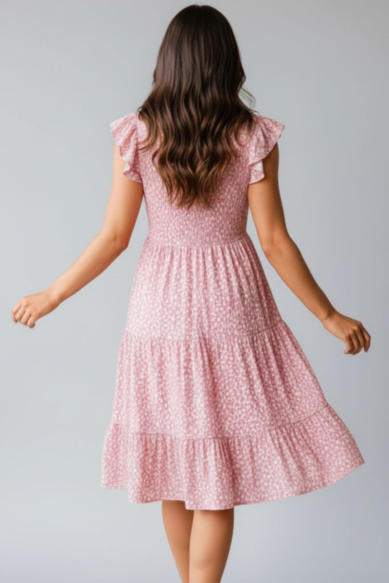 PLUS SIZE BUTTERFLY SLEEVE BABYDOLL MINI DRESS HMED6829-10
