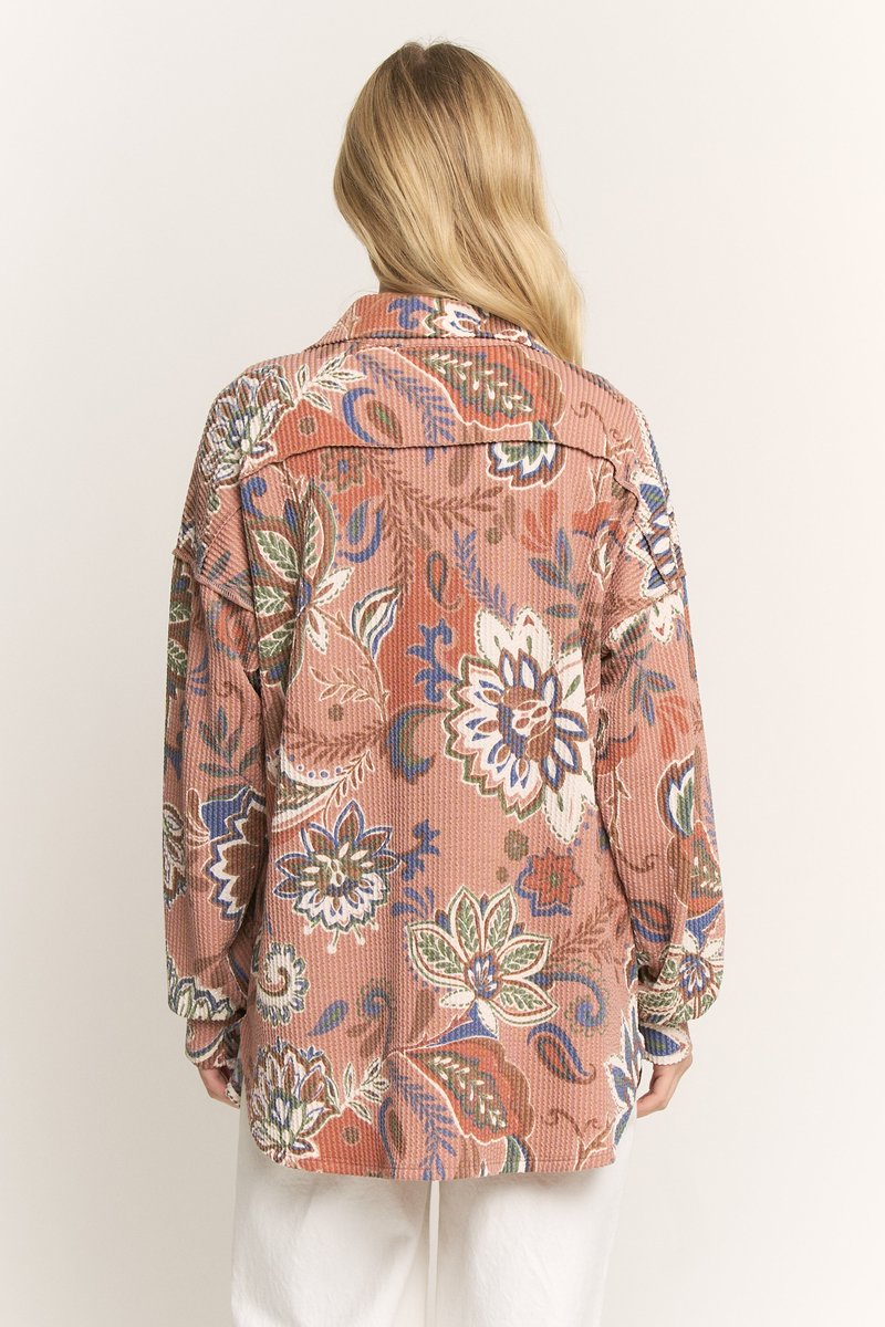PAISLEY URBAN RIBBED SHACKET TOP HMET7425