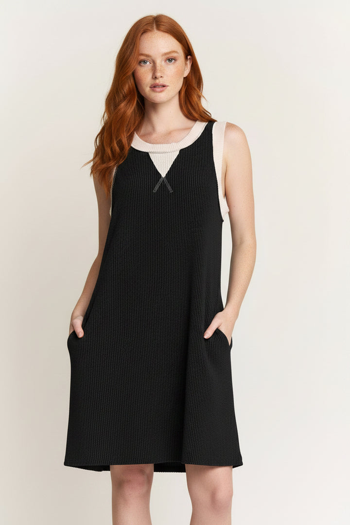 PLUS SIZE URBAN RIBBED KNIT MINI DRESS-HMED6909
