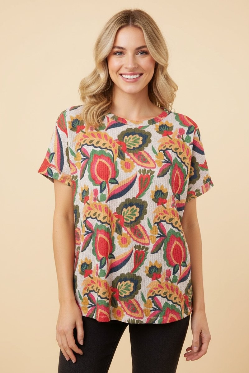 URBAN RIBBED ROUND NECK TOP