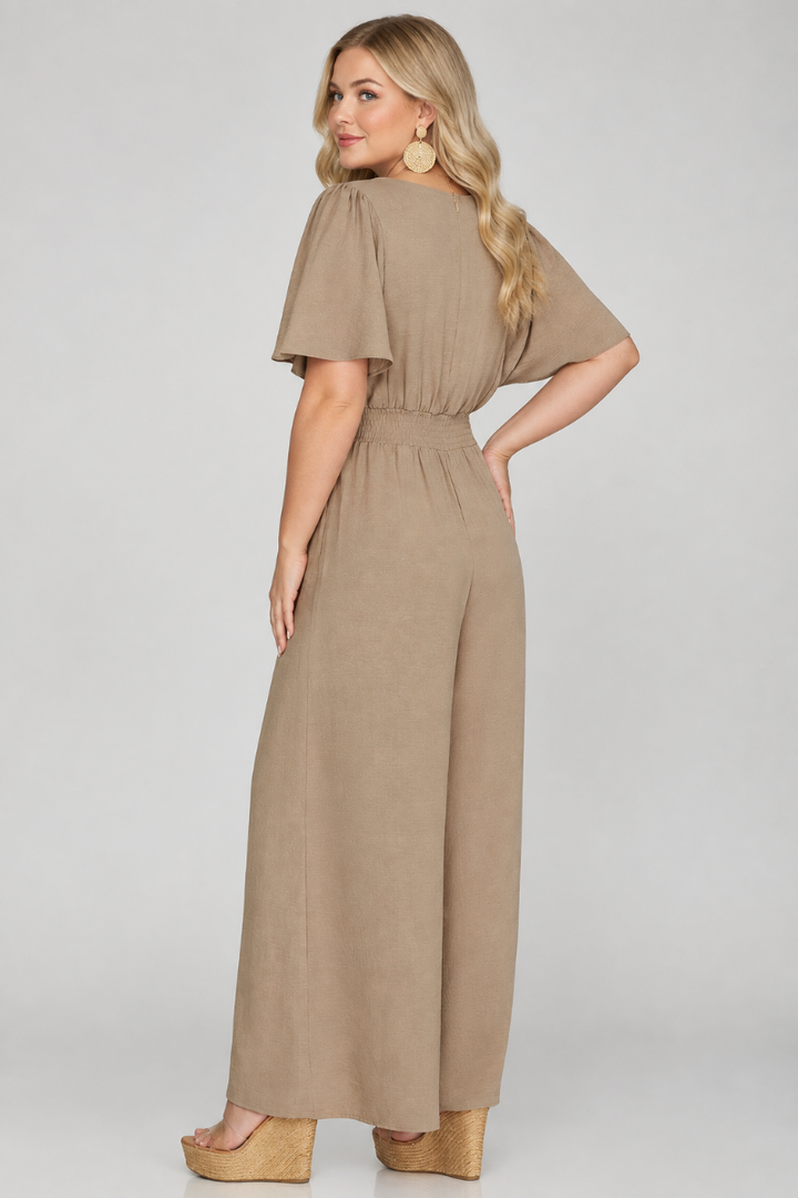 Product photo, blonde model, full back pose, studio background, accurate garment detail