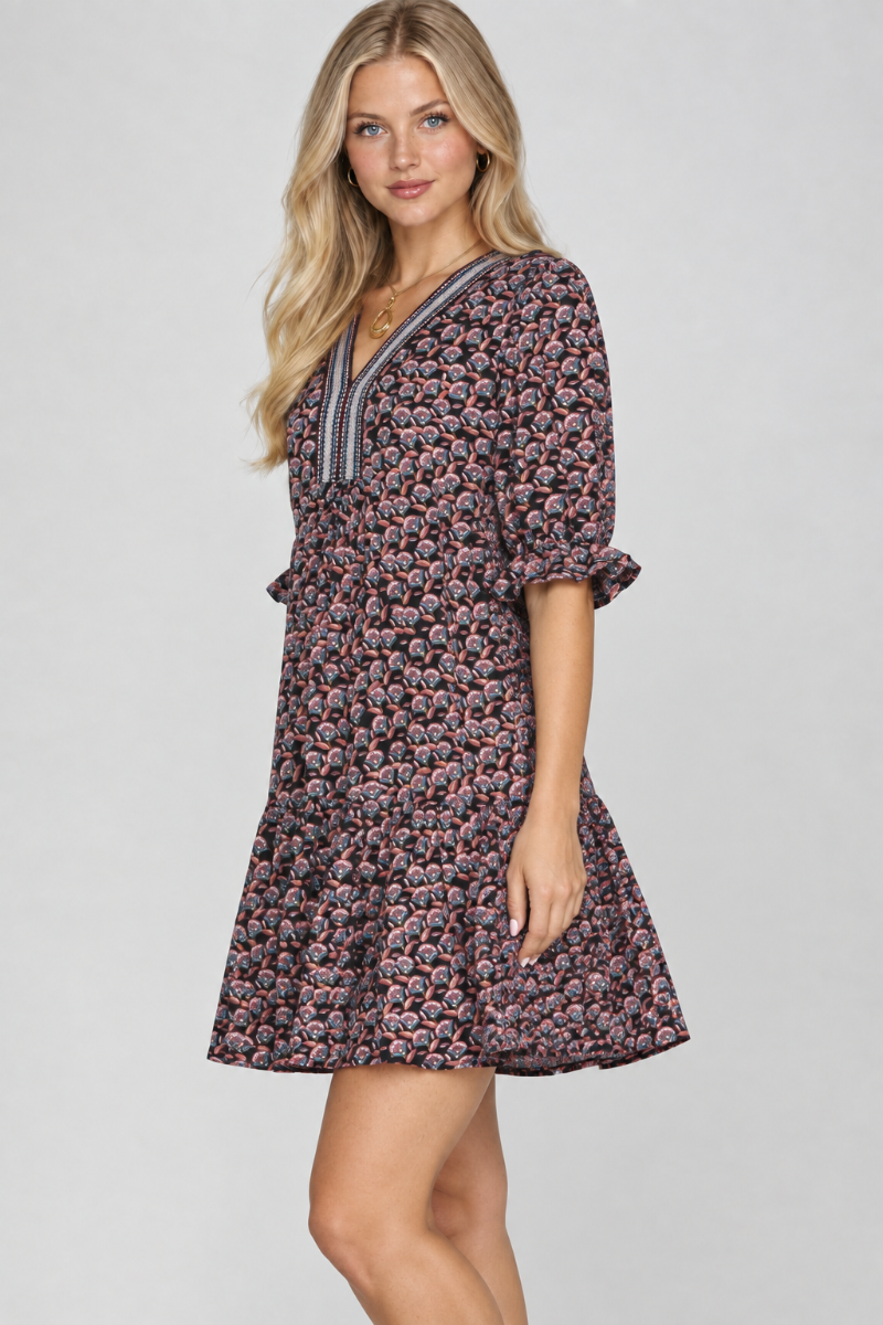 Product photo, blonde model, side pose face forward, studio background, outfit preserved
