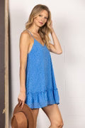 CHIFFON SLEEVELESS RUFFLED HEM SWING MINI DRESS ND30846