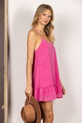 CHIFFON SLEEVELESS RUFFLED HEM SWING MINI DRESS ND30846