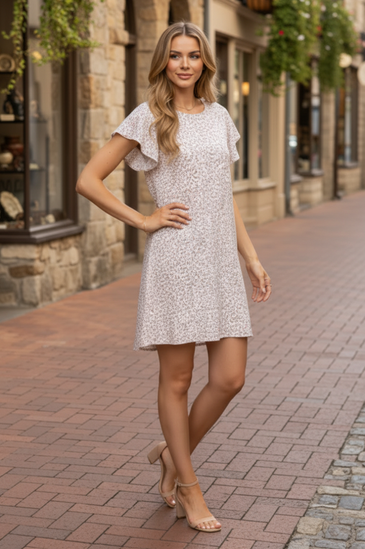 DITSY FLORAL BELL SHORTS SLEEVES MINI DRESS SD4258-