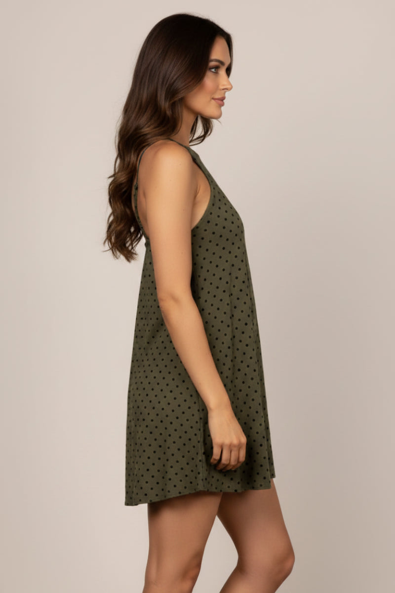 POLKA DOT PRINT HALTER NECK MINI DRESS D4041 -
