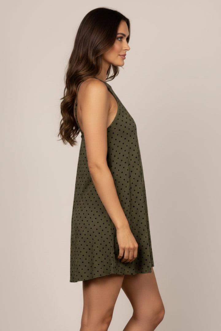 POLKA DOT PRINT HALTER NECK MINI DRESS D4041 -