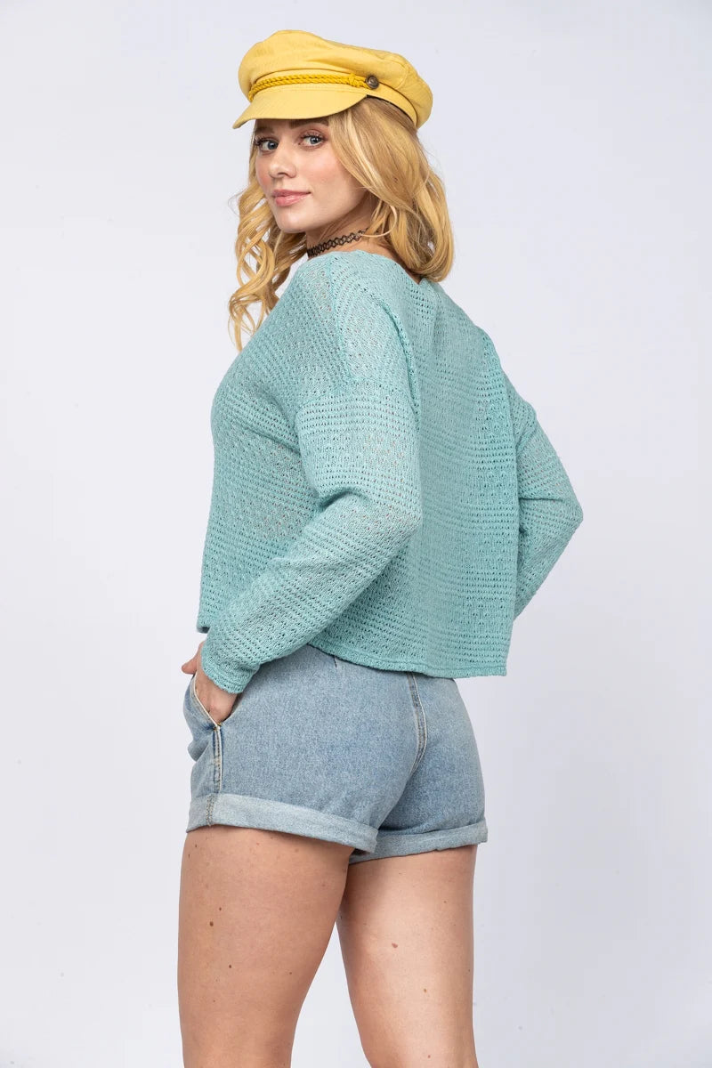 LONG SLEEVES KNITTED TOP-L4071