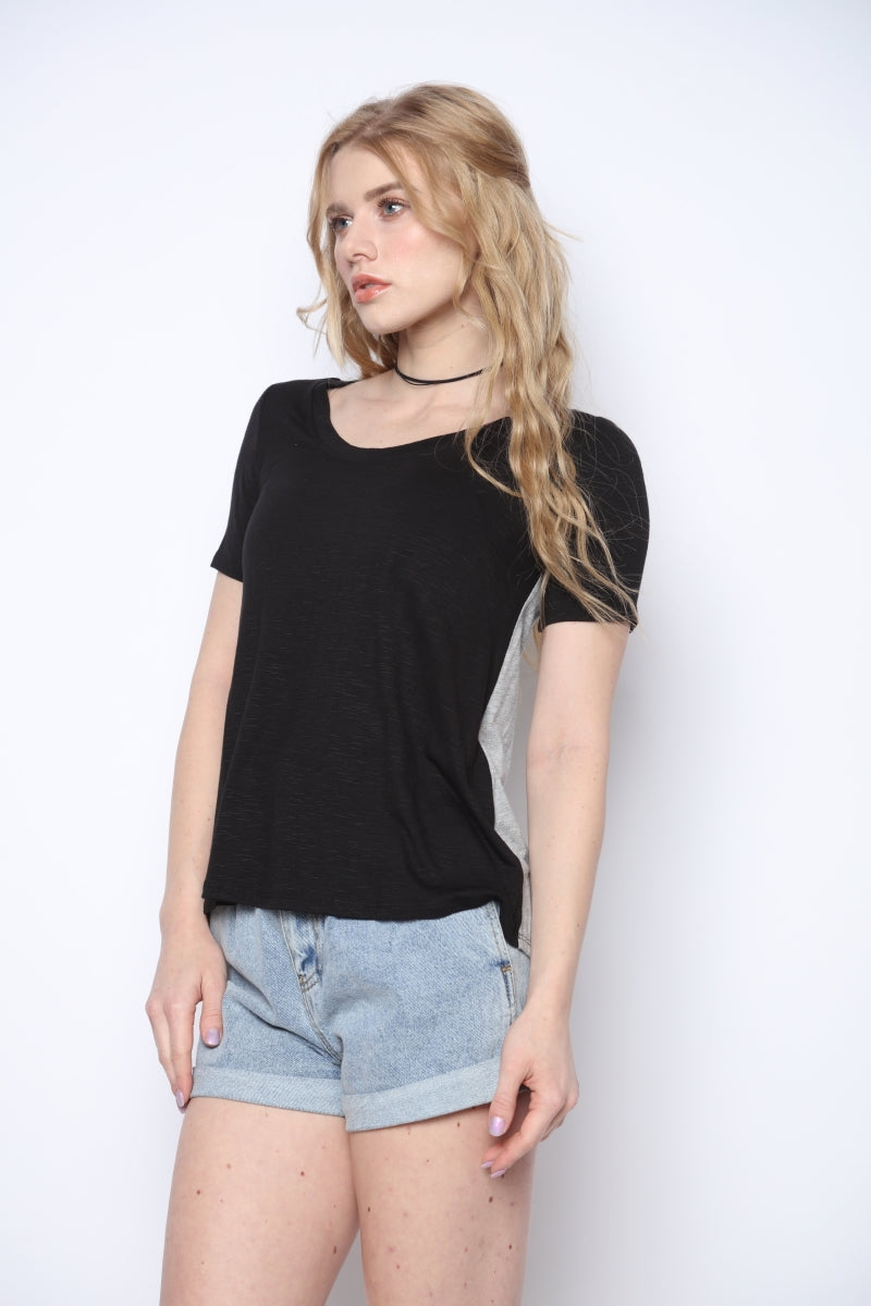 BLACK AND GREY ALTHETIC TOP