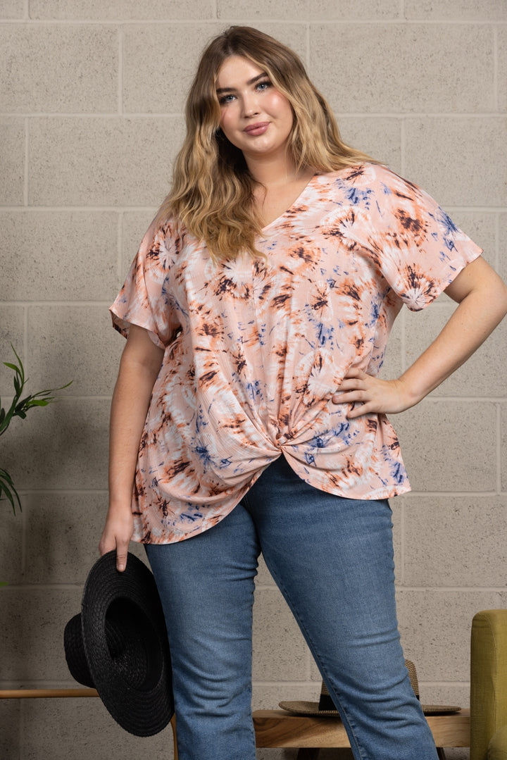 WHITE WREATH PRINT PLUS SIZE TOP