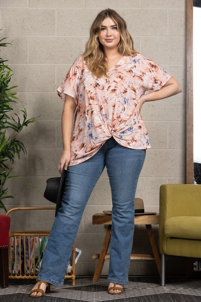 WHITE WREATH PRINT PLUS SIZE TOP