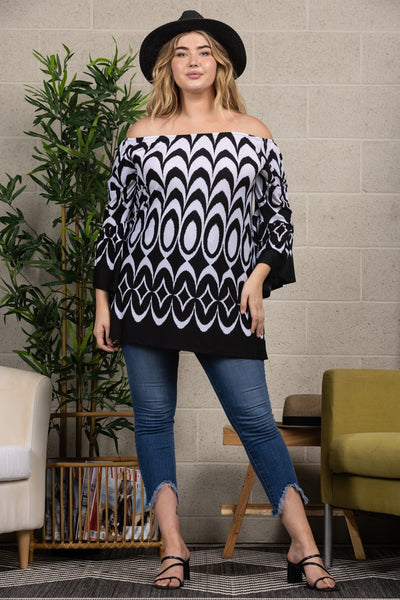 3/4 SLEEVE PLUS SIZE TOP