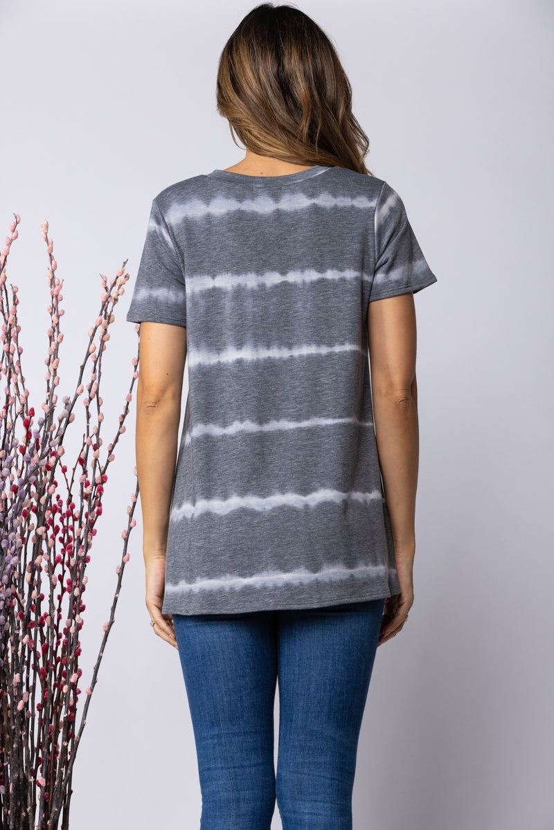 GREY AND BLUE TIE DYE KNIT TOP-ST2000