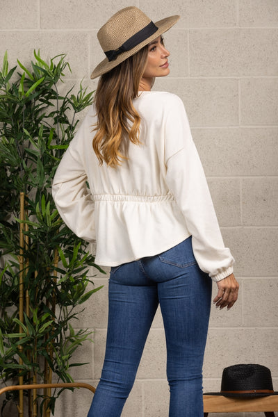 SOLID LONG SLEEVE KNIT TOP