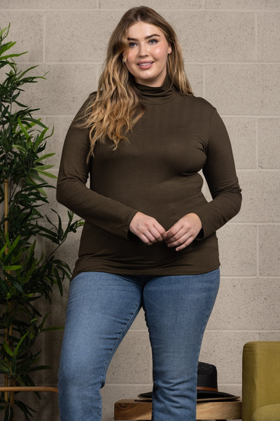 COWL NECK LONG SLEEVES PLUS SIZE TOP