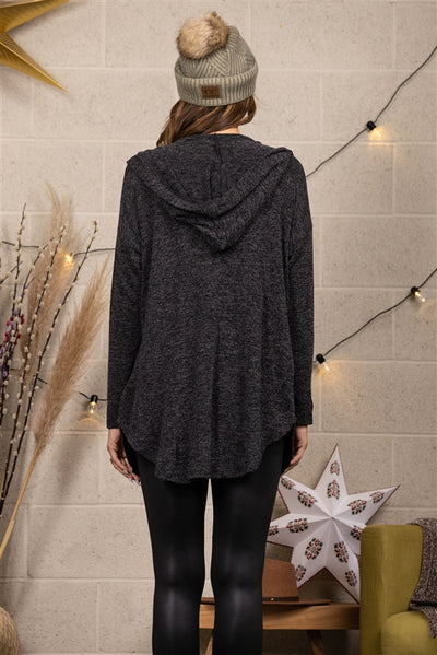 HOODED KNIT CARDIGAN