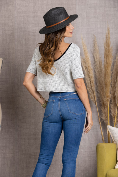 SQUARE QUILTED CROP TOP