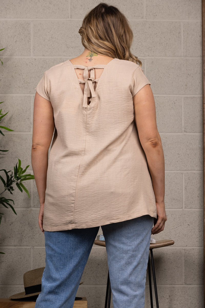 SOLID CAP SLEEVES PLUS SIZE TOP