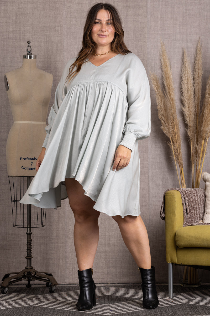 silver plus size midi dress Cicinia Silver Mother Of The Bride Dress Long Chiffon A-line Plus Size V-neck Floor Length