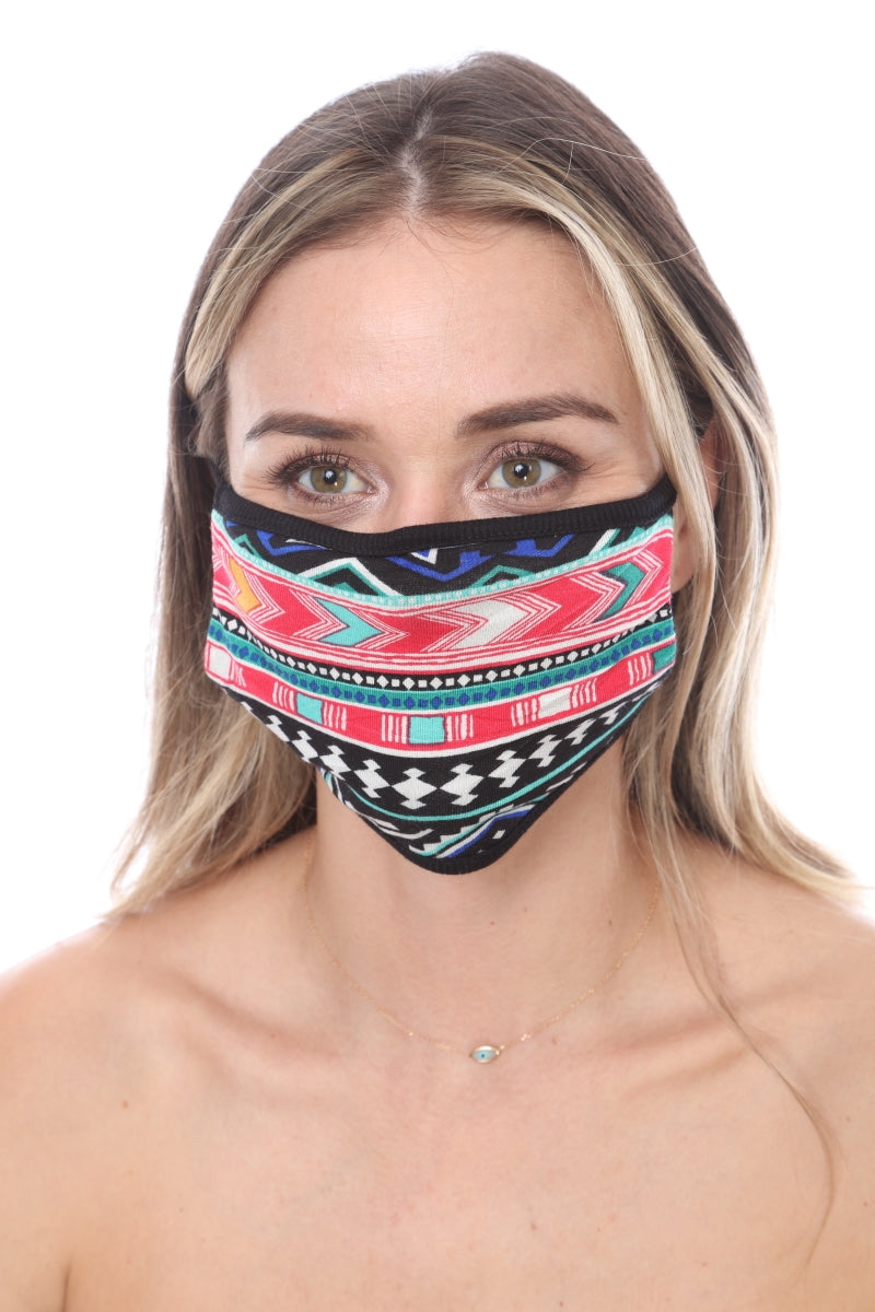 PINK  PRINT FACE MASK DOUBLE LAYER